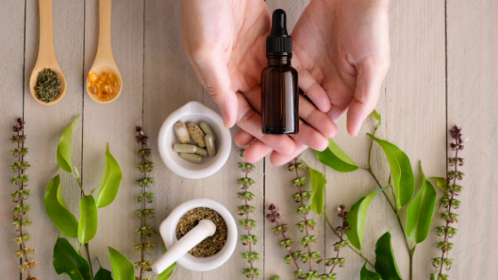 Aromatherapy essential oils herbs spices fresh plants