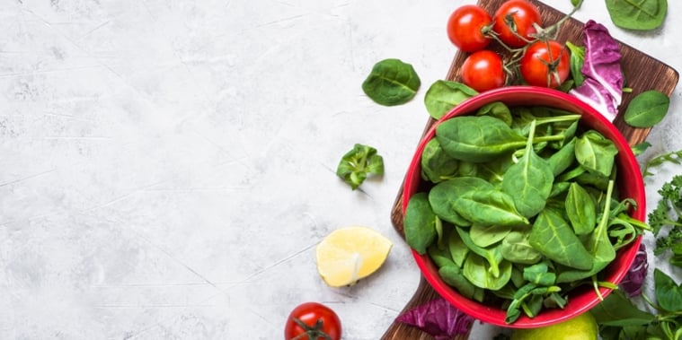 Assuaged-Spinach-Bowl-Tomatoes-Vegan-Image