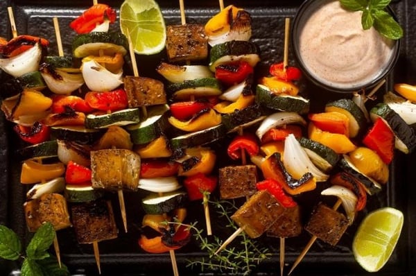 Charred Tofu and Veggie BBQ Skewers Charred Tofu and Veggie BBQ Skewers