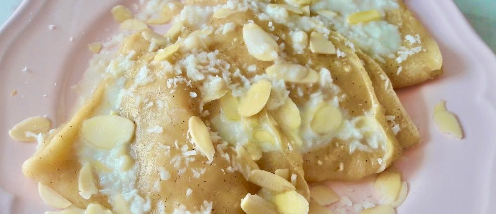 Coconut and White Chocolate Crepes