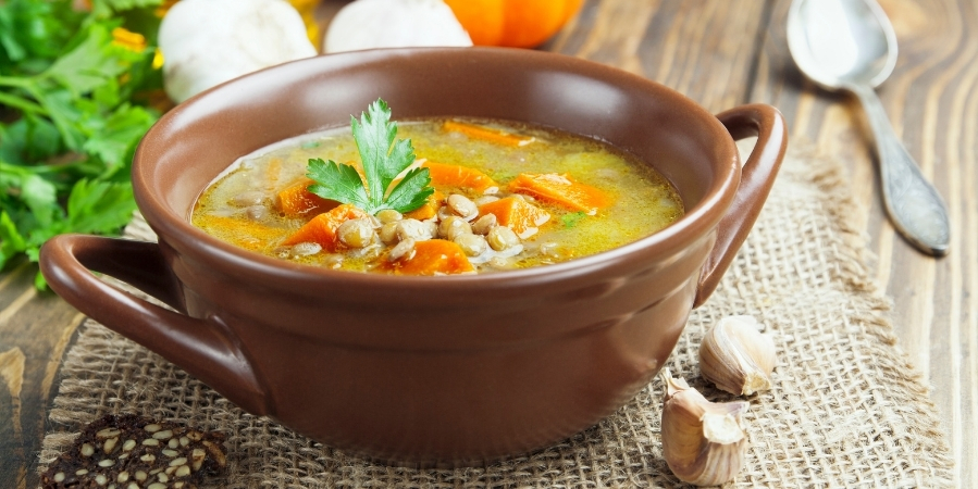 Pumpkin Lentil Maca Soup