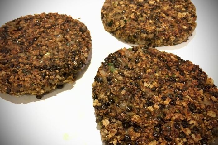 No Meat Lentil Mushroom Plant-Based Burger Patties