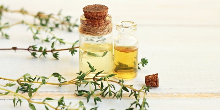 plant-oils-in-small-corked-jars-beside-herbs