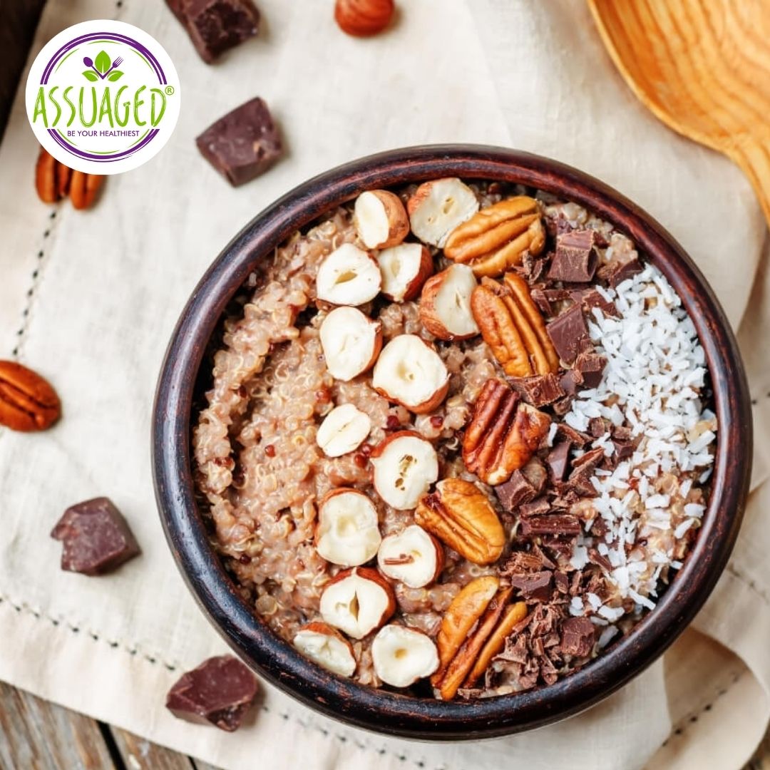 Cinnamon-Maple Quinoa Superfood Breakfast Bowl IG Post Assuaged