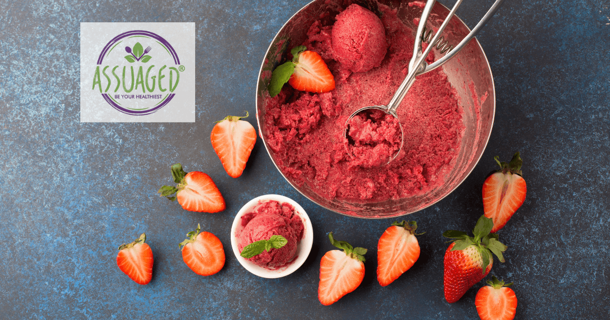 YUMMIEST AND HEALTHIEST STRAWBERRY SORBET