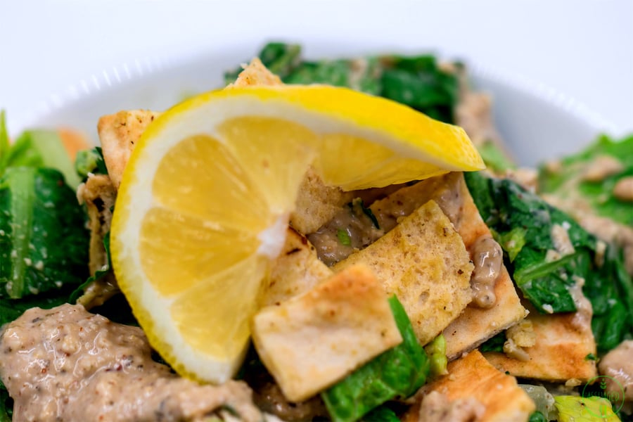 Bonnies Vegan Caesar Dressing Salad with Homemade croutons