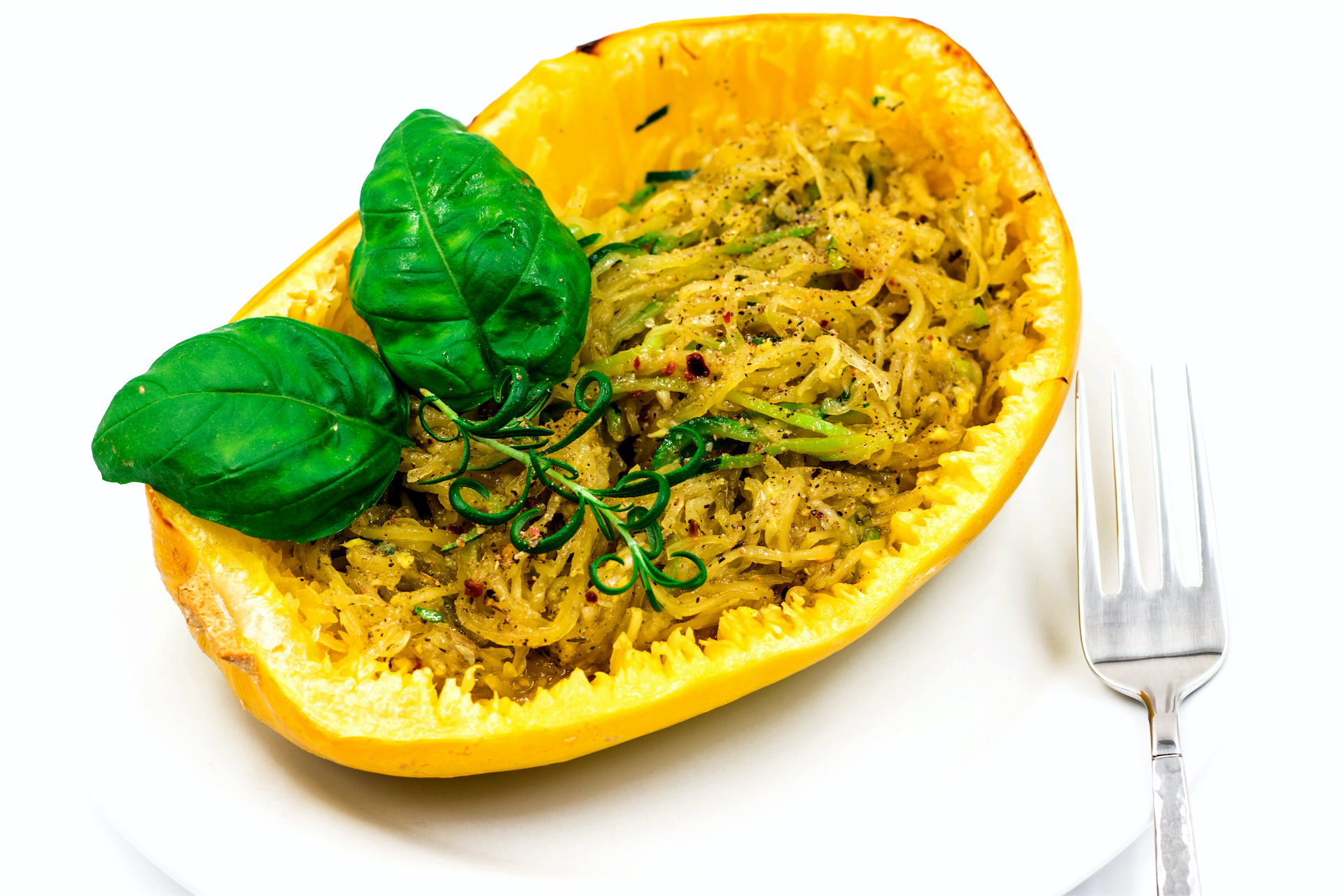 Organic Spaghetti Squash Pasta with Spiralized Zucchini