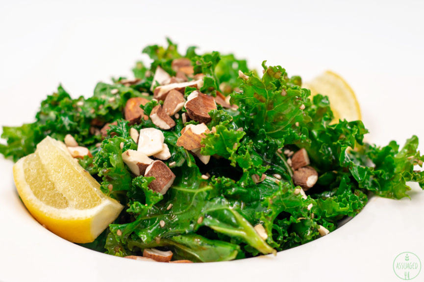 Asian Kale Salad with Ginger Sesame Dressing