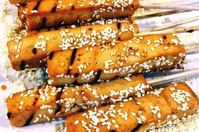 Grilled Tofu Satay Vegan Kabobs