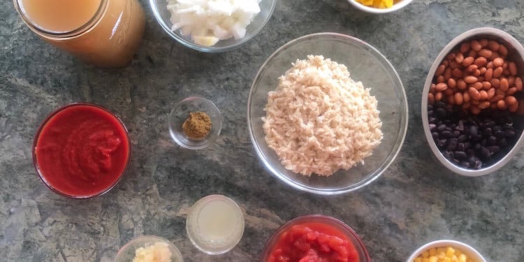 One-Pot Plant-Based Mexican Soup Ingredients