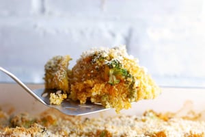 Vegan Cheesy Quinoa Broccoli Casserole