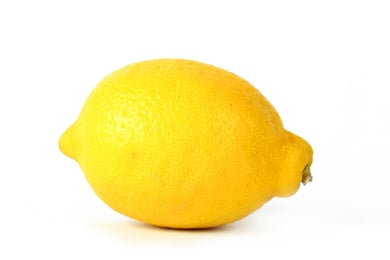 tasty yellow lemon over white