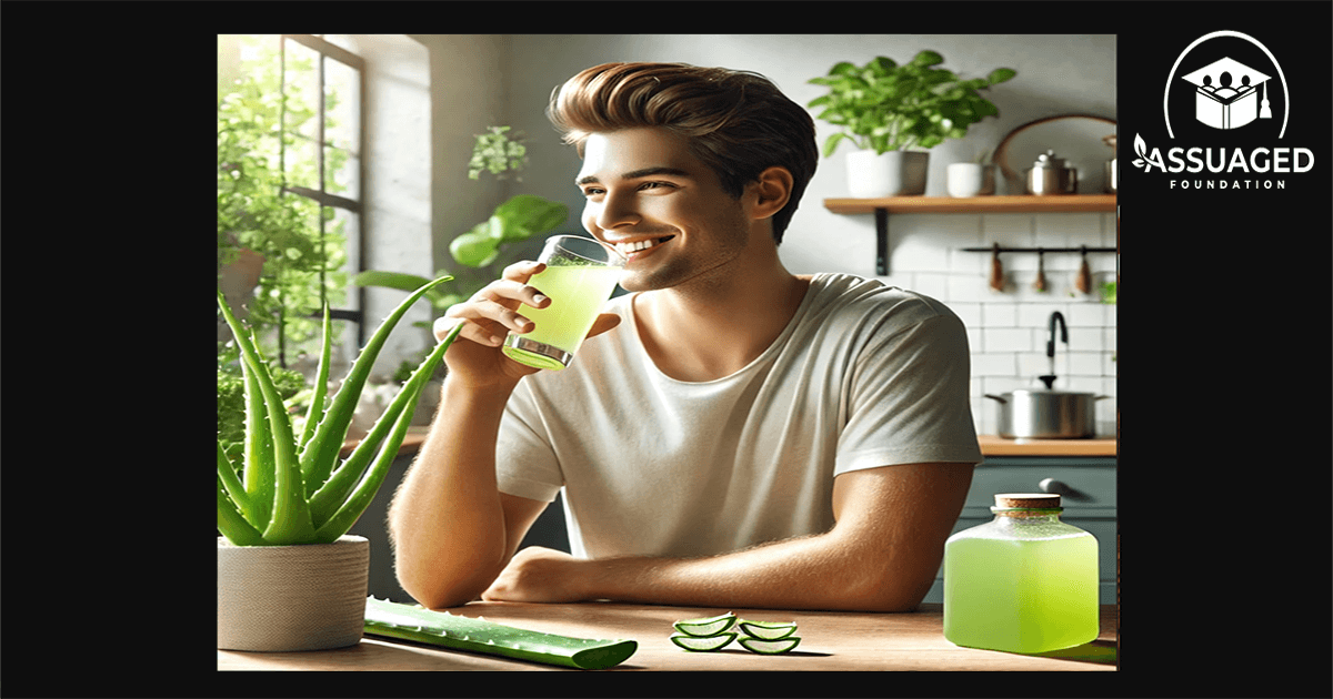 drinking-aloe-to-heal-stomach