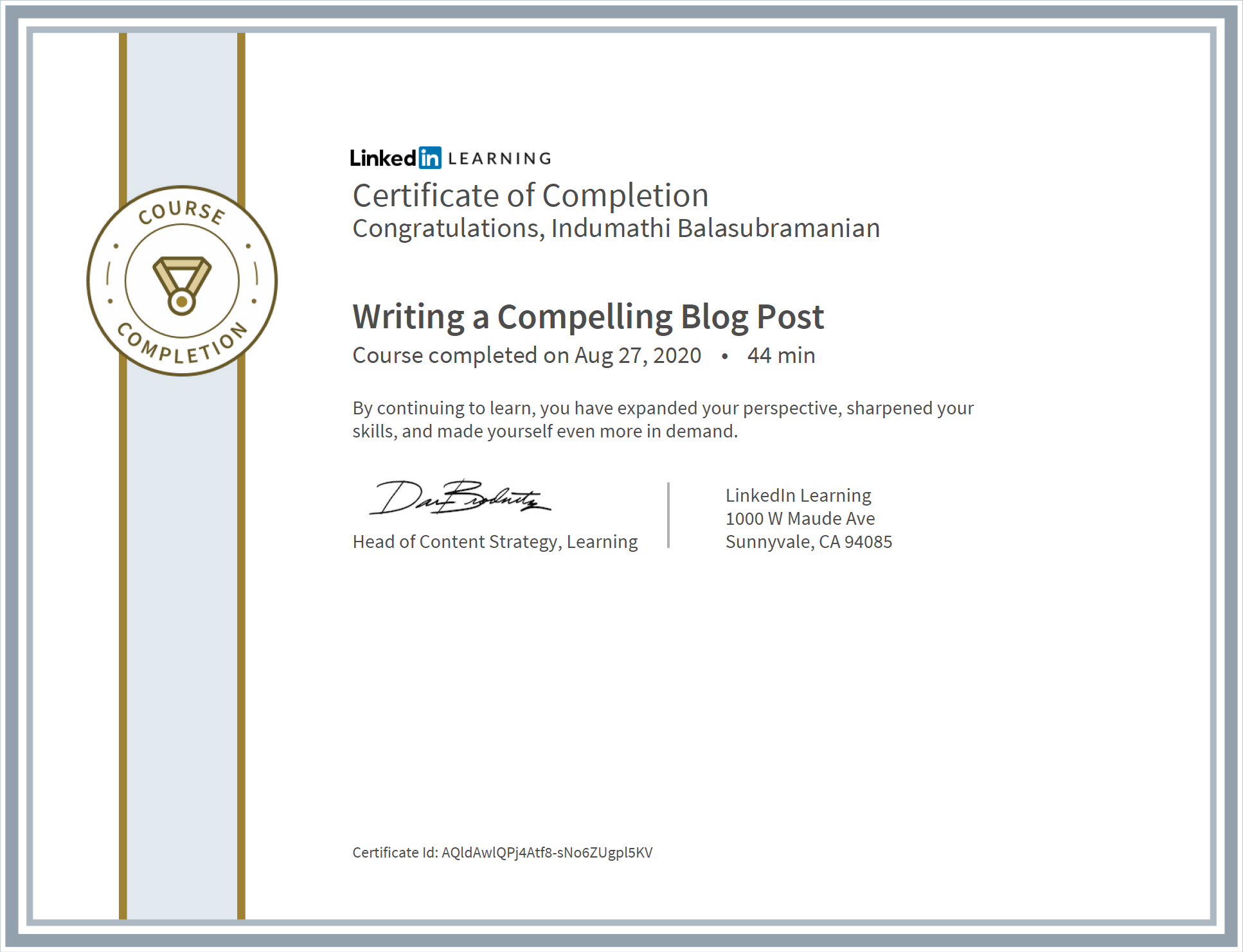 Indumathi-Balasubramanian-Compelling-Blog-Post-LinkedIn-Cert